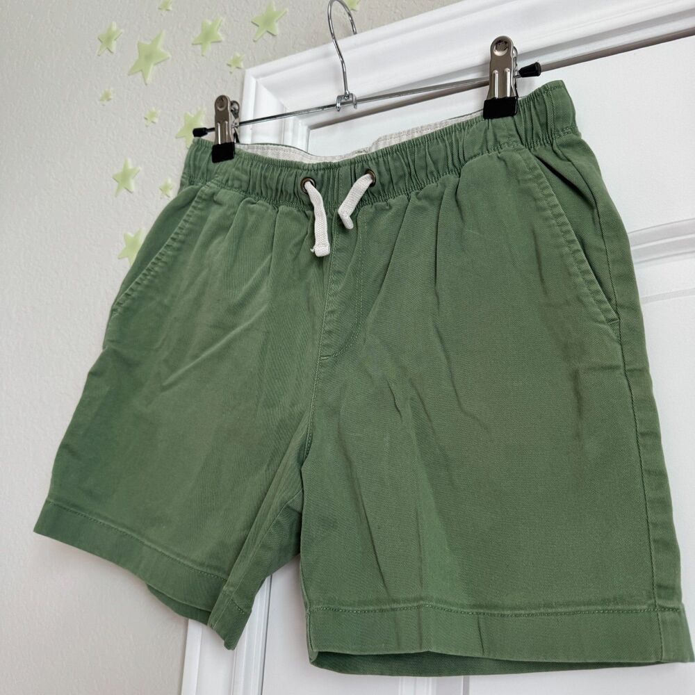 Boys' soft twill drawstring dock short- olive green - size 12